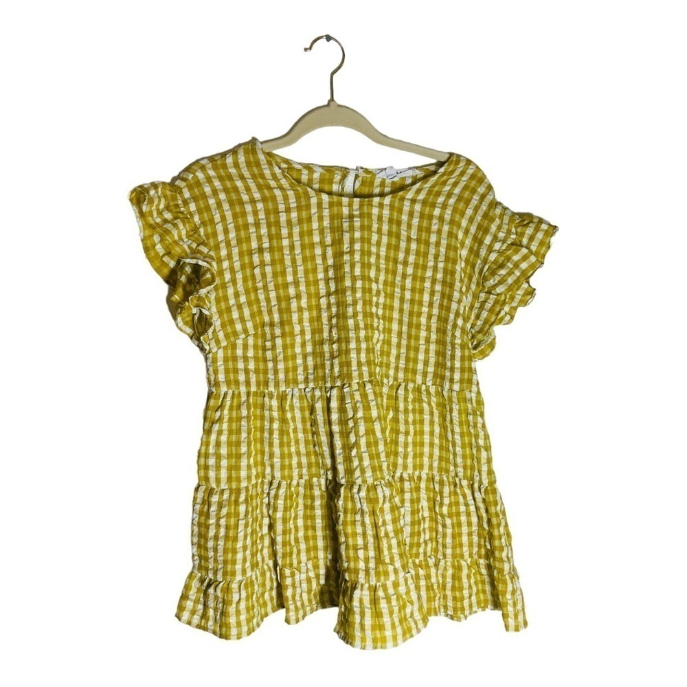 Talulah yellow gingham babydoll top